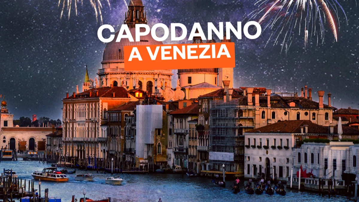 Cityscape view on Santa Maria della Salute basilica with fireworks in Venice, Italy