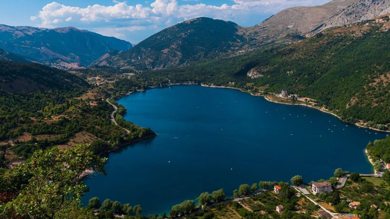 View from the Heart Trail over Lake Scanno
