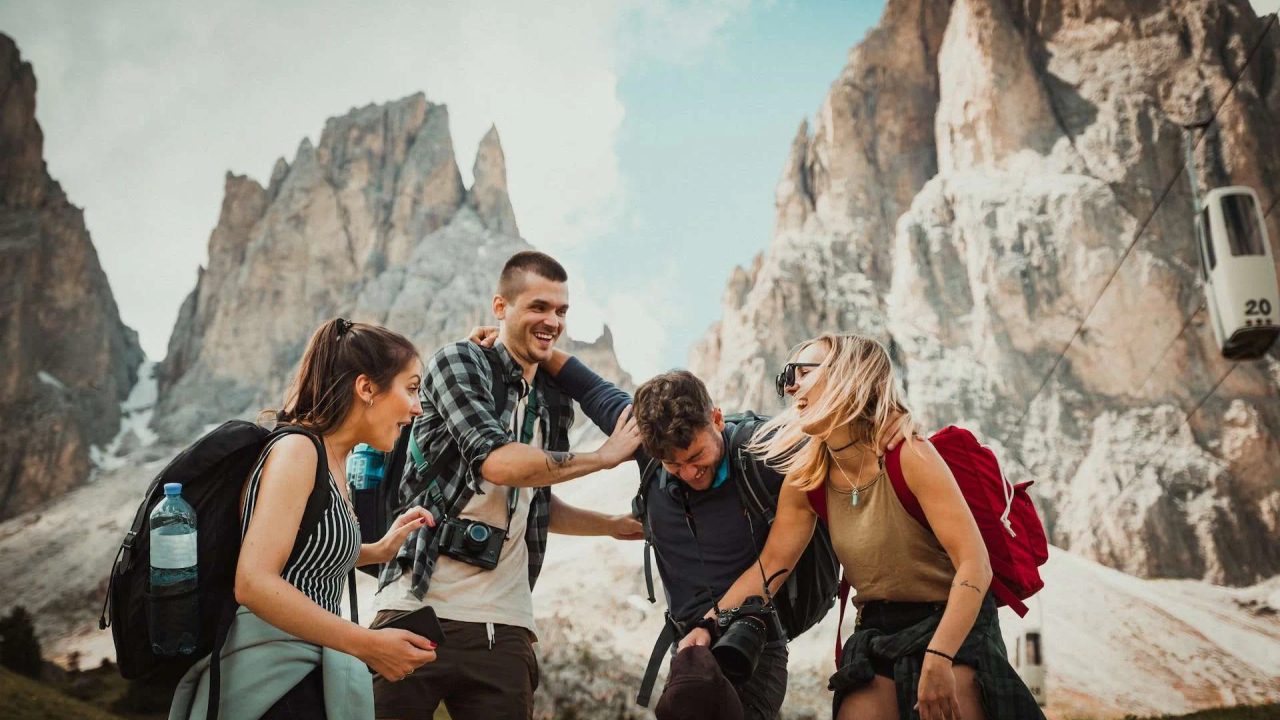 going out hiking in the mountains