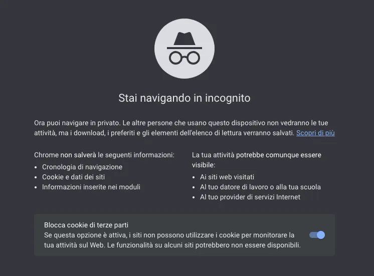 navigazione incognito