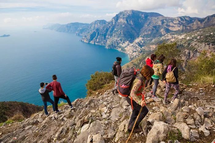 sentiero degli dei percorso con corde