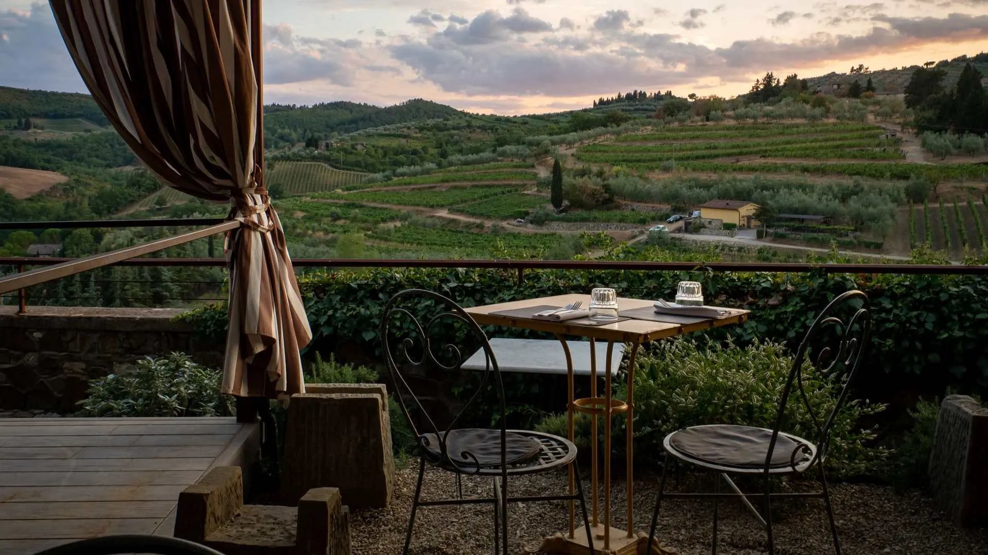 Tuscany wine tastings table